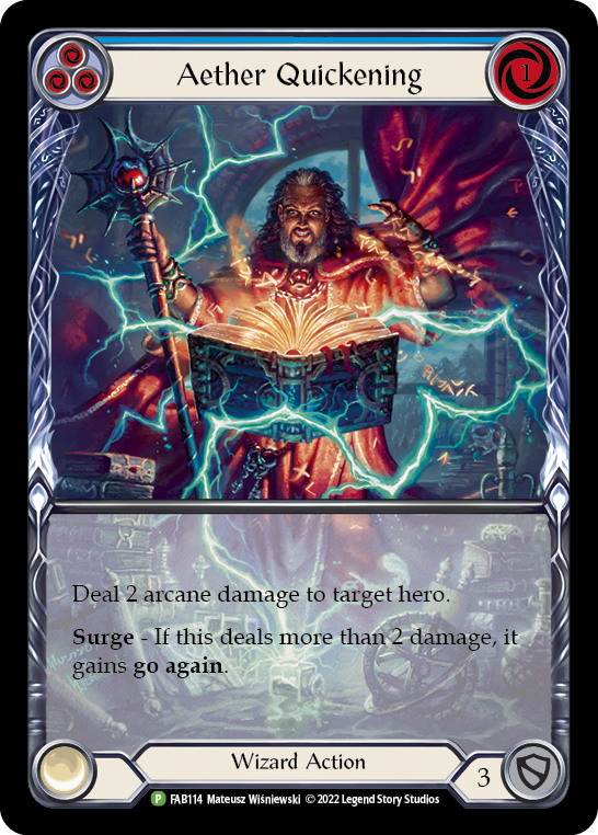 Aether Quickening (Blue) [FAB114] (Promo)  Rainbow Foil