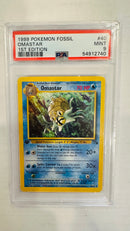 OMASTAR 1ST EDITION 1999 POKEMON FOSSIL PSA MINT 9