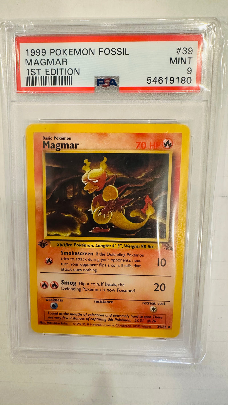MAGMAR 1ST EDITION 1999 POKEMON FOSSIL PSA MINT 9
