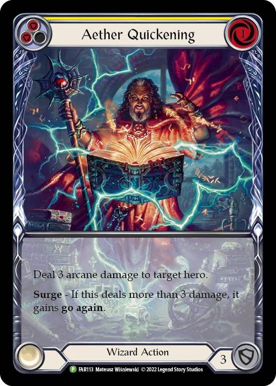 Aether Quickening (Yellow) [FAB113] (Promo)  Rainbow Foil