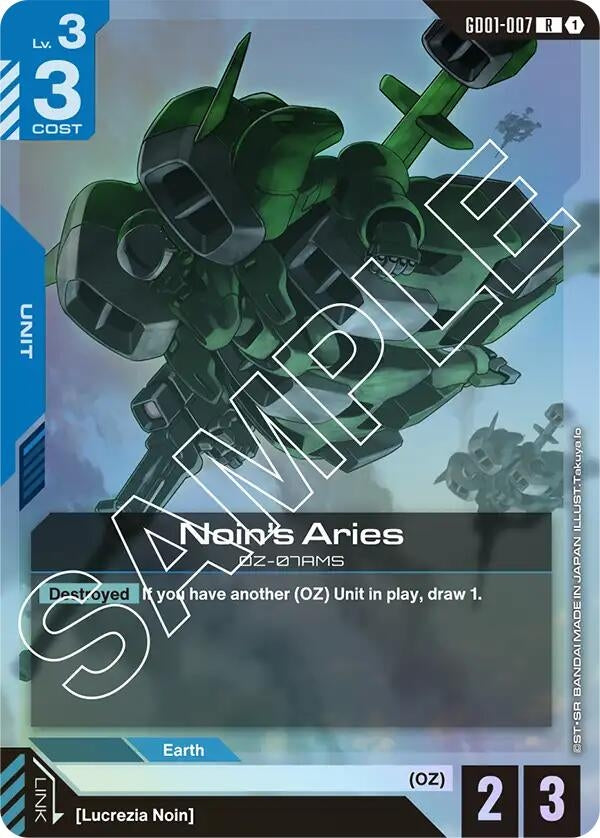 Image for Noin's Aries (Newtype Rising) - Gundam Card Game