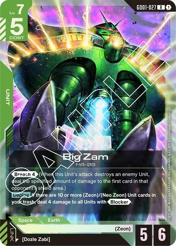 Image for Big Zam (Newtype Rising) - Gundam Card Game