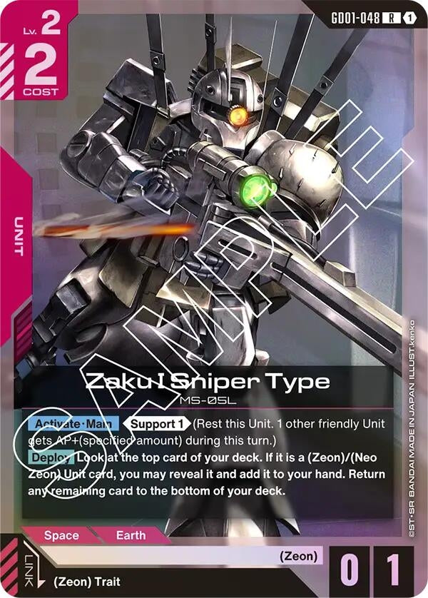 Image for Zaku I Sniper Type (Newtype Rising) - Gundam Card Game