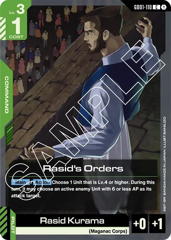 Image for Rasid's Orders (Newtype Rising) - Gundam Card Game