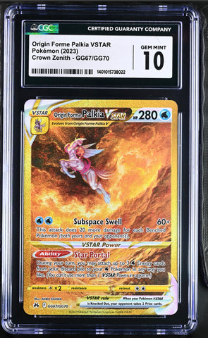 ***CGC GEM MINT 10*** 2023 POKEMON SWSH CROWN ZENITH ORIGIN FORME PALKIA VSTAR GG67/GG70