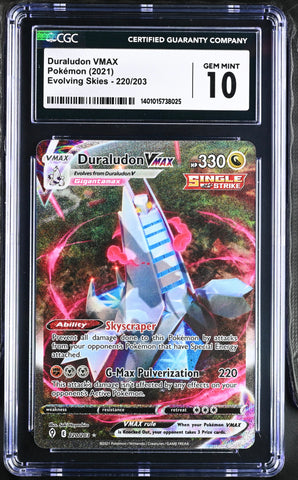 ***CGC GEM MINT 10*** 2021 POKEMON SWSH EVOLVING SKIES DURALUDON VMAX 220/203