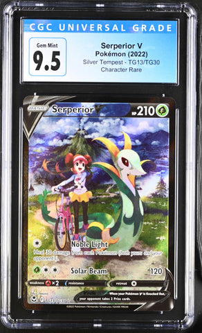 ***CGC9.5*** 2022 POKEMON SWSH SILVER TEMPEST SERPERIOR V TG13/TG30