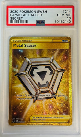 ***PSA10*** 2020 POKEMON SWSH SWORD & SHIELD METAL SAUCER 214/202