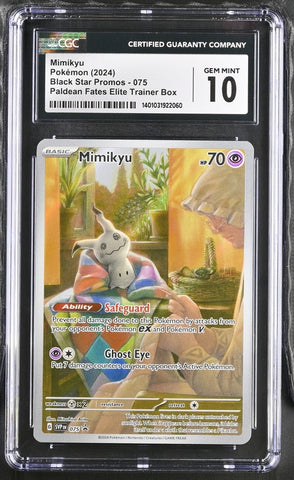***CGC GEM MINT 10*** 2024 POKEMON SVP PALDEAN FATES ELITE TRAINER BOX MIMIKYU 075