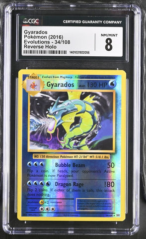 ***CGC8*** 2016 POKEMON XY EVOLUTIONS GYARAODS REVERSE HOLO 34/108