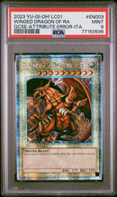 WINGED DRAGON OF RA QCSE-ATTRIBUTE ERROR-ITA 2023 YU-GI-OH! LC01-LEGENDARY COLLECTION: 25TH ANNIVERSARY EDITION PSA MINT 9