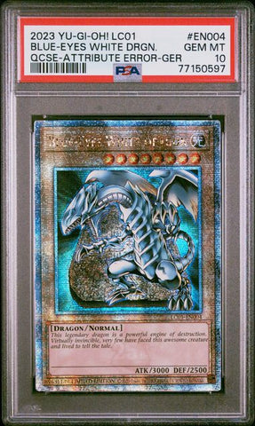 BLUE-EYES WHITE DRGN. QCSE-ATTRIBUTE ERROR-GER 2023 YU-GI-OH! LC01-LEGENDARY COLLECTION: 25TH ANNIVERSARY EDITION PSA GEM MT 10