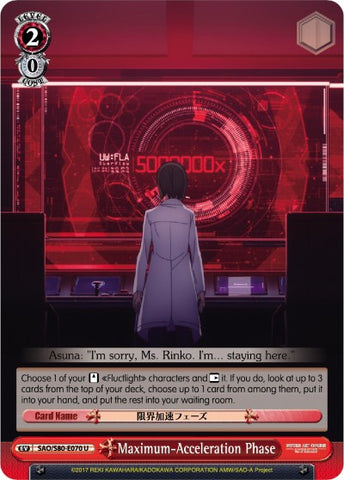 Maximum-Acceleration Phase (SAO/S80-E070 U) [Sword Art Online -Alicization- Vol.2]
